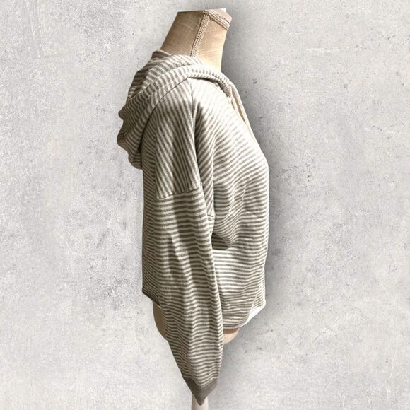 360 Cashmere | EUC Women’s 360 Rylan Striped Hoodie in Mist, Chalk Size XS - Picture 4 of 12